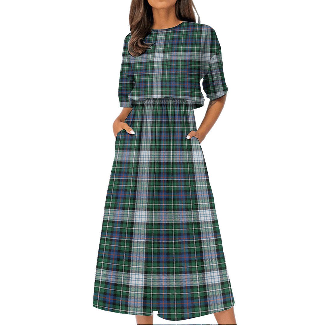 MacKenzie Dress Ancient Tartan Plaid Women's Elastic Waist Dress