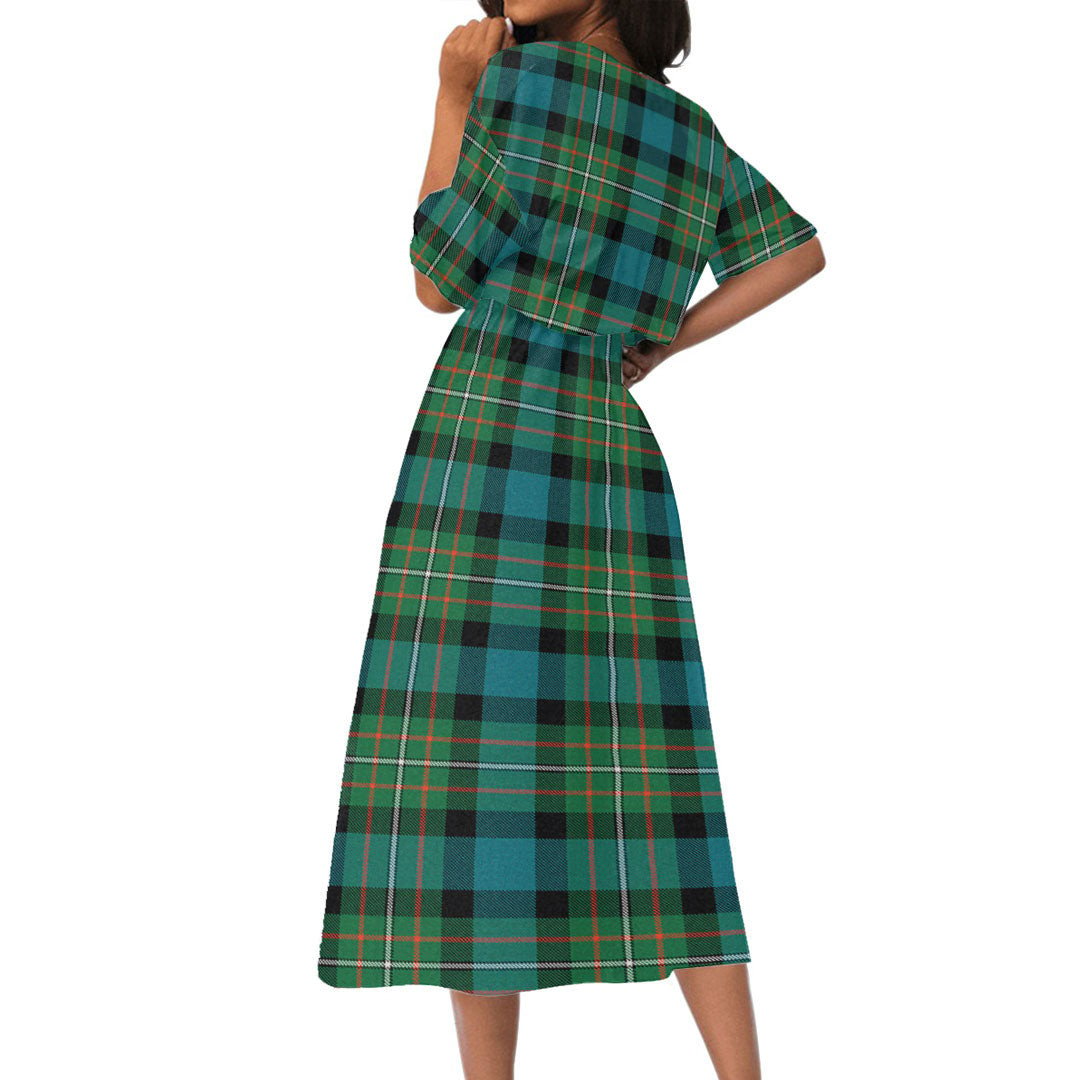 FERGUSON ANCIENT Tartan Plaid Women's Elastic Waist Dress