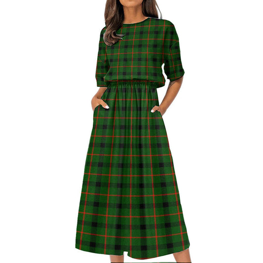 Kincaid Modern Tartan Plaid Women's Elastic Waist Dress