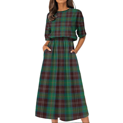 Chisholm Hunting Ancient Tartan Plaid Women's Elastic Waist Dress