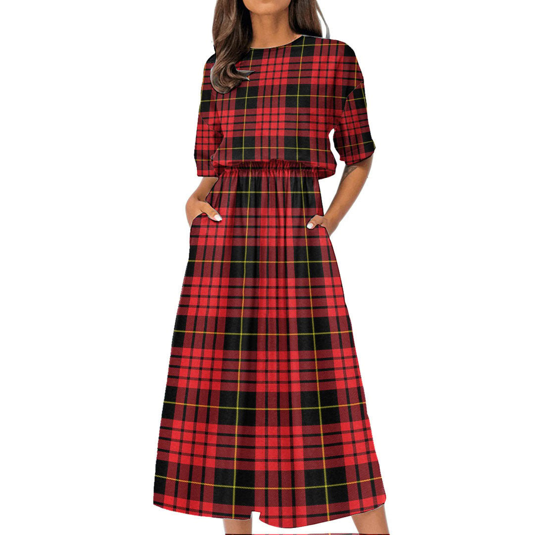 MacQueen Modern Tartan Plaid Women's Elastic Waist Dress