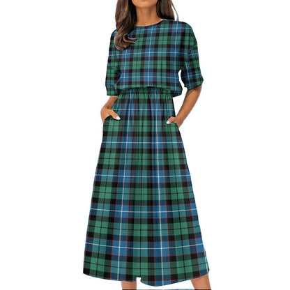 Galbraith Ancient Tartan Plaid Women's Elastic Waist Dress