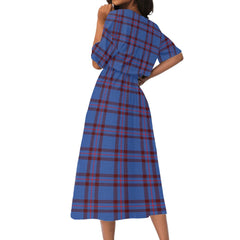 Elliot Modern Tartan Plaid Women's Elastic Waist Dress