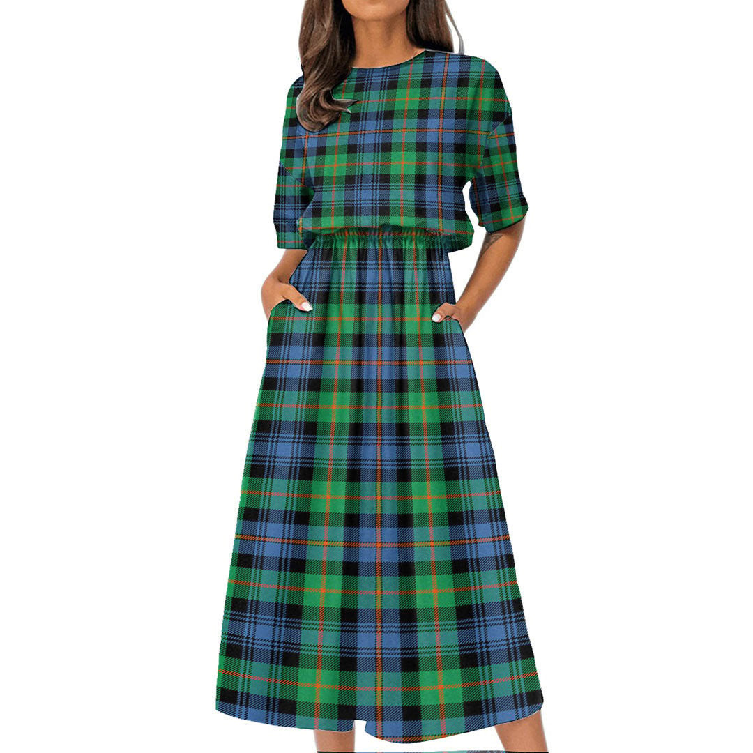 Murray of Atholl Ancient Tartan Plaid Women's Elastic Waist Dress