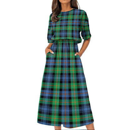 Murray of Atholl Ancient Tartan Plaid Women's Elastic Waist Dress