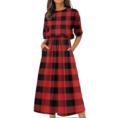 Rob Roy MacGregor Modern Tartan Plaid Women's Elastic Waist Dress