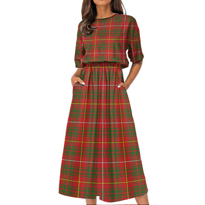 Bruce Modern Tartan Plaid Women's Elastic Waist Dress