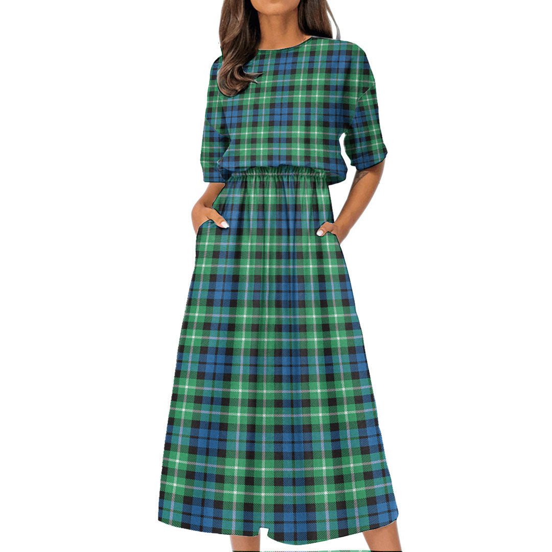 Graham of Montrose Ancient Tartan Plaid Women's Elastic Waist Dress