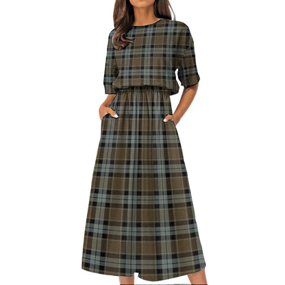 Graham of Menteith Weathered Tartan Plaid Women's Elastic Waist Dress