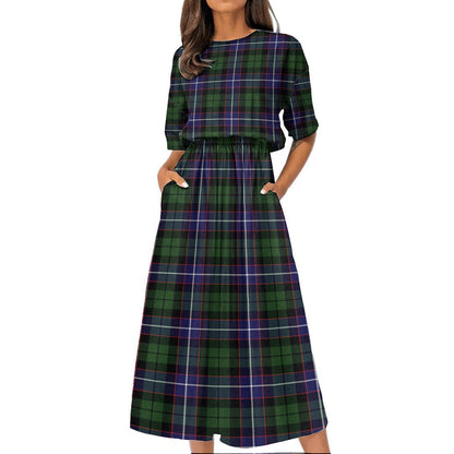 Galbraith Modern Tartan Plaid Women's Elastic Waist Dress