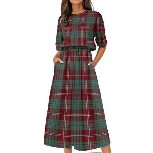 Crawford Modern Tartan Plaid Women's Elastic Waist Dress