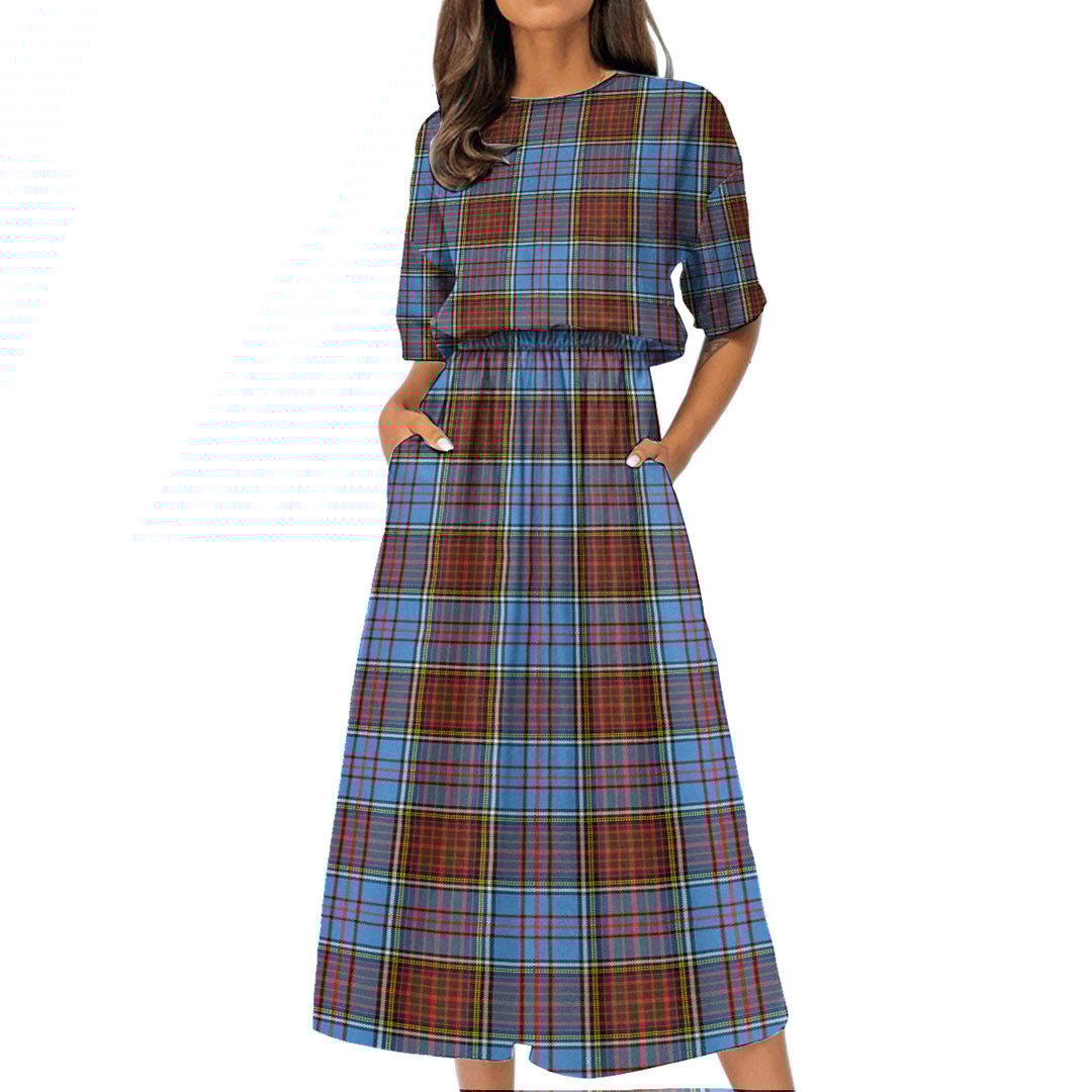 Anderson Modern Tartan Plaid Women's Elastic Waist Dress
