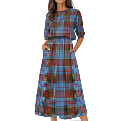 Anderson Modern Tartan Plaid Women's Elastic Waist Dress