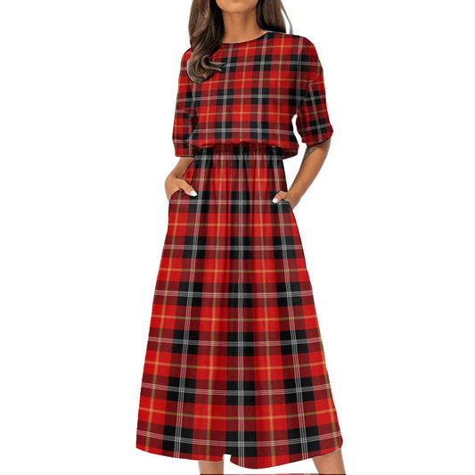 Marjoribanks Tartan Plaid Women's Elastic Waist Dress