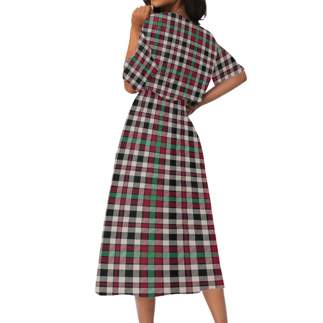 Borthwick Dress Ancient Tartan Plaid Women's Elastic Waist Dress