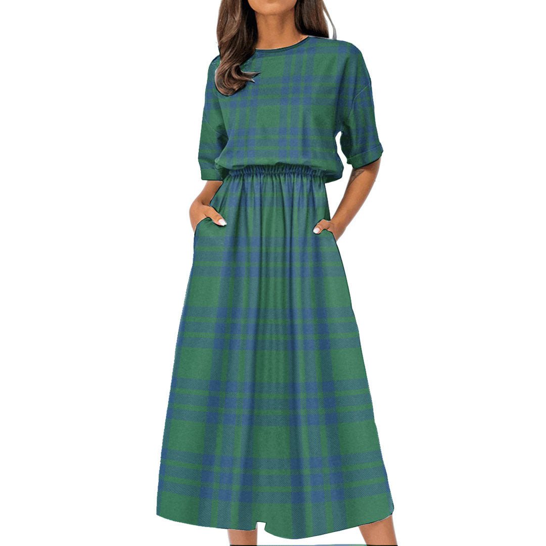 Montgomery Ancient Tartan Plaid Women's Elastic Waist Dress