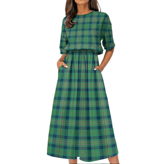 Kennedy Ancient Tartan Plaid Women's Elastic Waist Dress