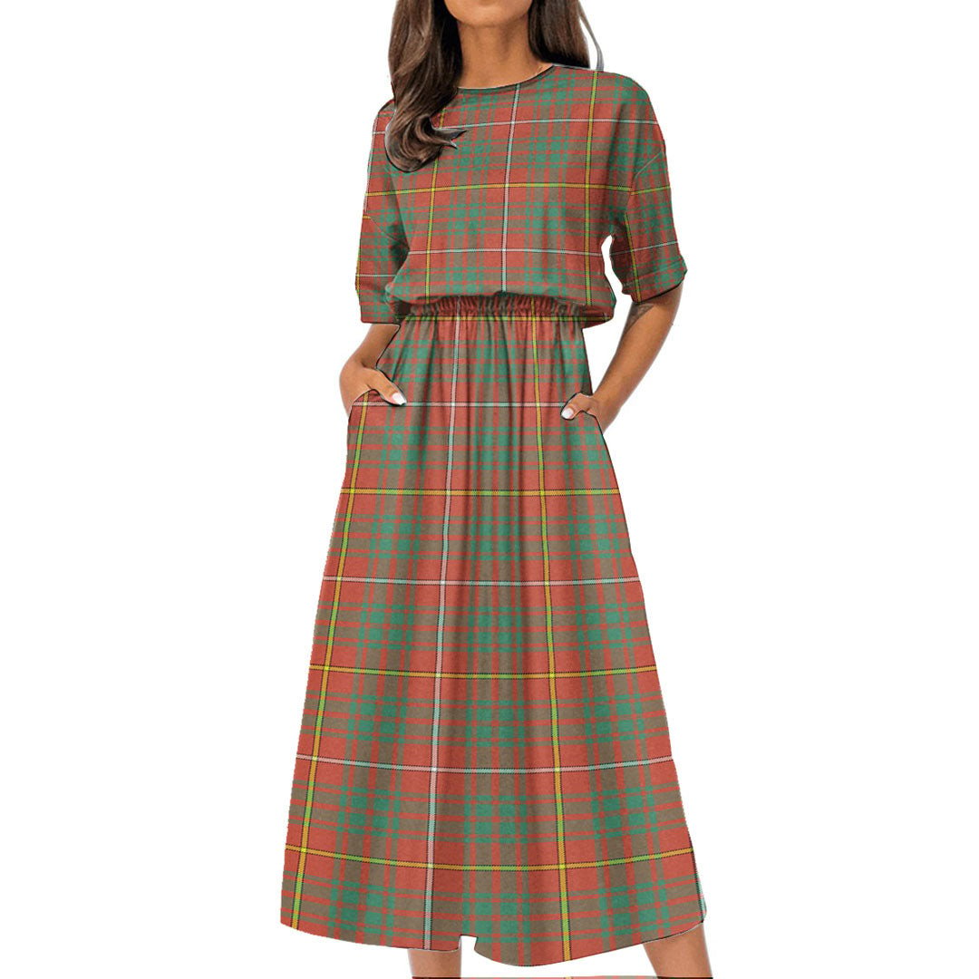 Bruce Ancient Tartan Plaid Women's Elastic Waist Dress