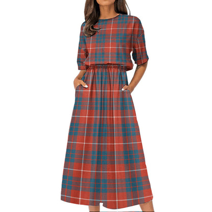 Hamilton Ancient Tartan Plaid Women's Elastic Waist Dress