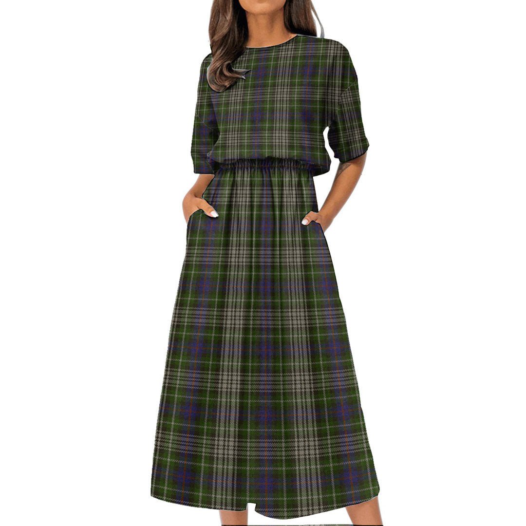 Davidson Tulloch Dress Tartan Plaid Women's Elastic Waist Dress