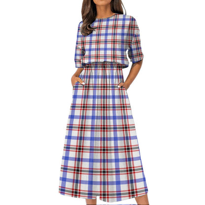 Boswell Modern Tartan Plaid Women's Elastic Waist Dress