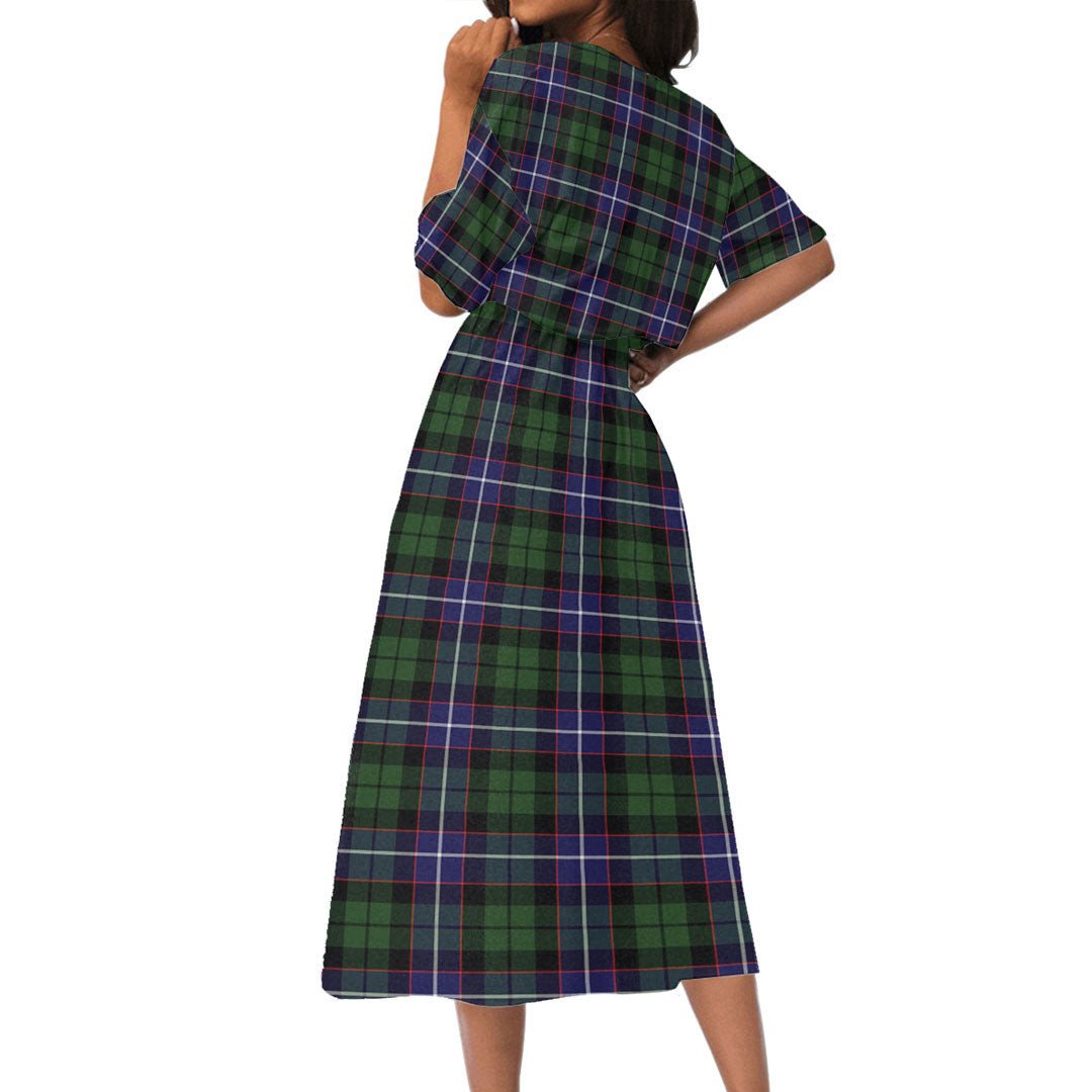 Galbraith Modern Tartan Plaid Women's Elastic Waist Dress