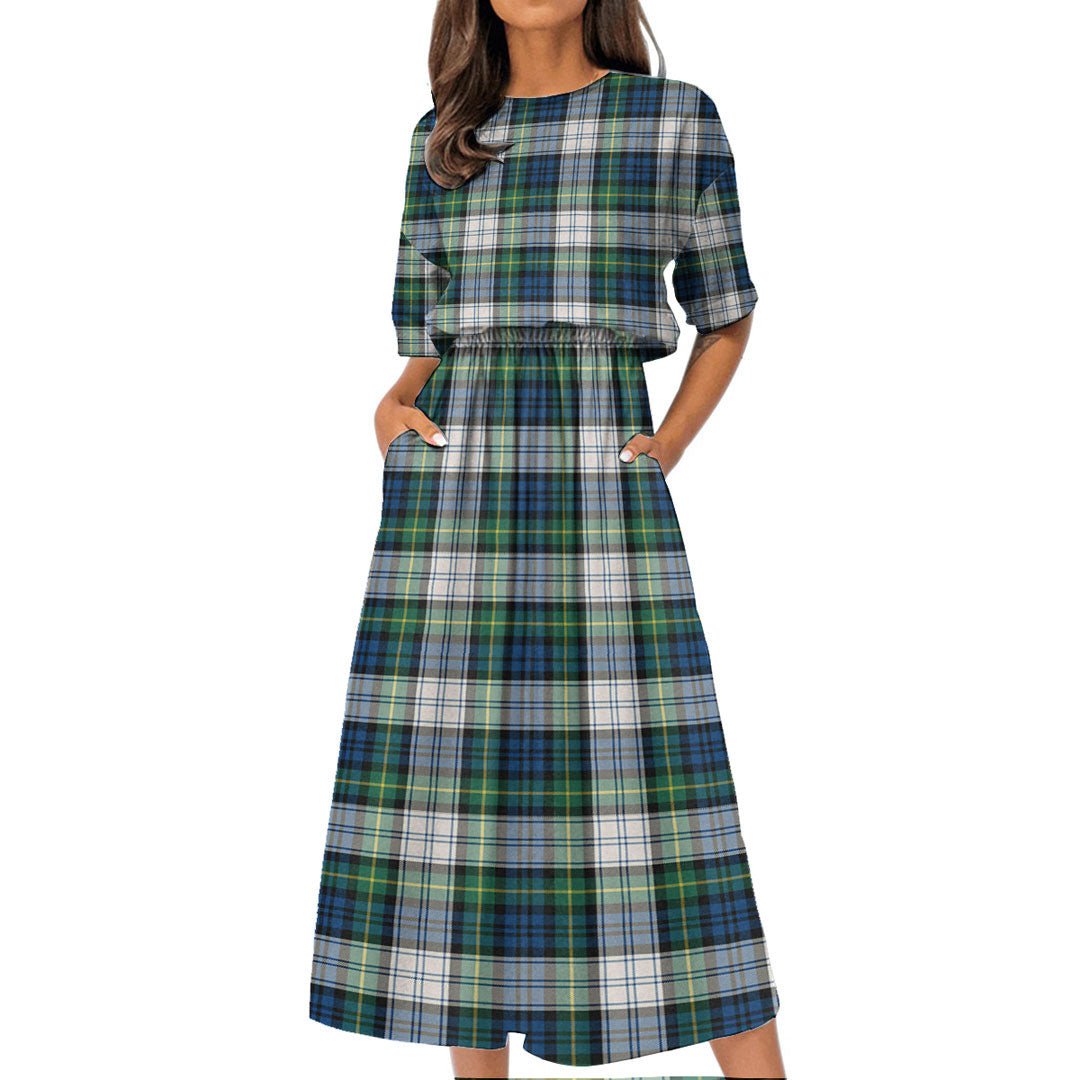 Gordon Dress Ancient Tartan Plaid Women's Elastic Waist Dress