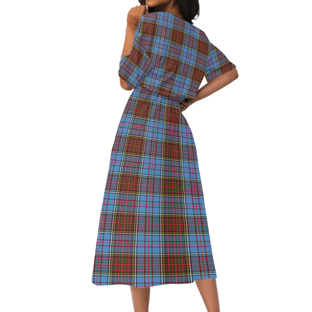 Anderson Modern Tartan Plaid Women's Elastic Waist Dress