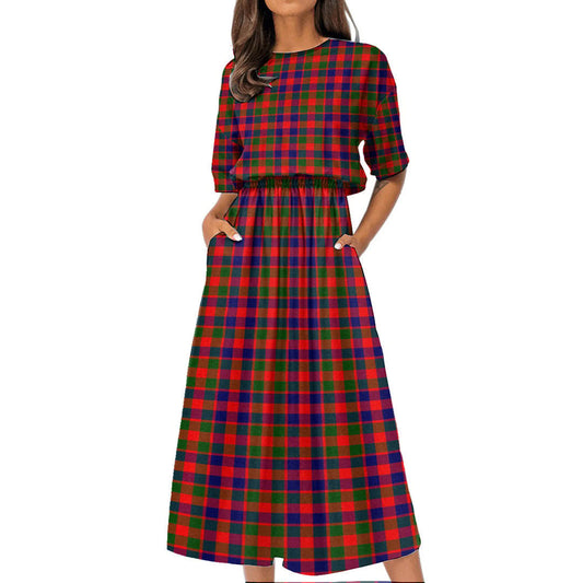 Gow Modern Tartan Plaid Women's Elastic Waist Dress