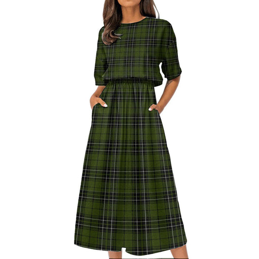 MacLean Hunting Tartan Plaid Women's Elastic Waist Dress