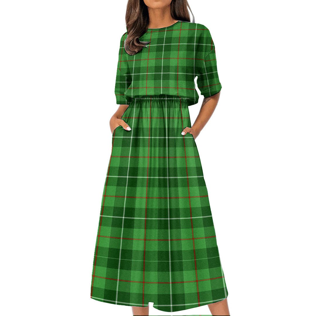 Galloway District Tartan Plaid Women's Elastic Waist Dress