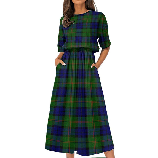 Dundas Modern Tartan Plaid Women's Elastic Waist Dress