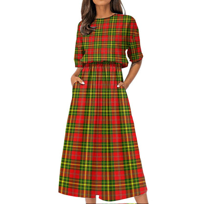 Leask Tartan Plaid Women's Elastic Waist Dress