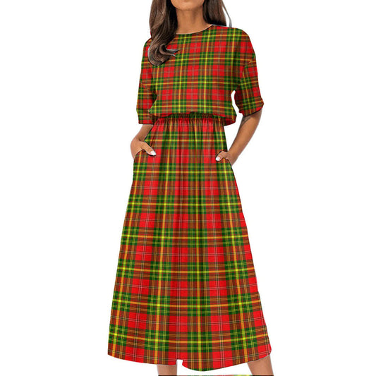 Leask Tartan Plaid Women's Elastic Waist Dress