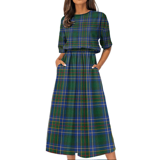 Cockburn Ancient Tartan Plaid Women's Elastic Waist Dress