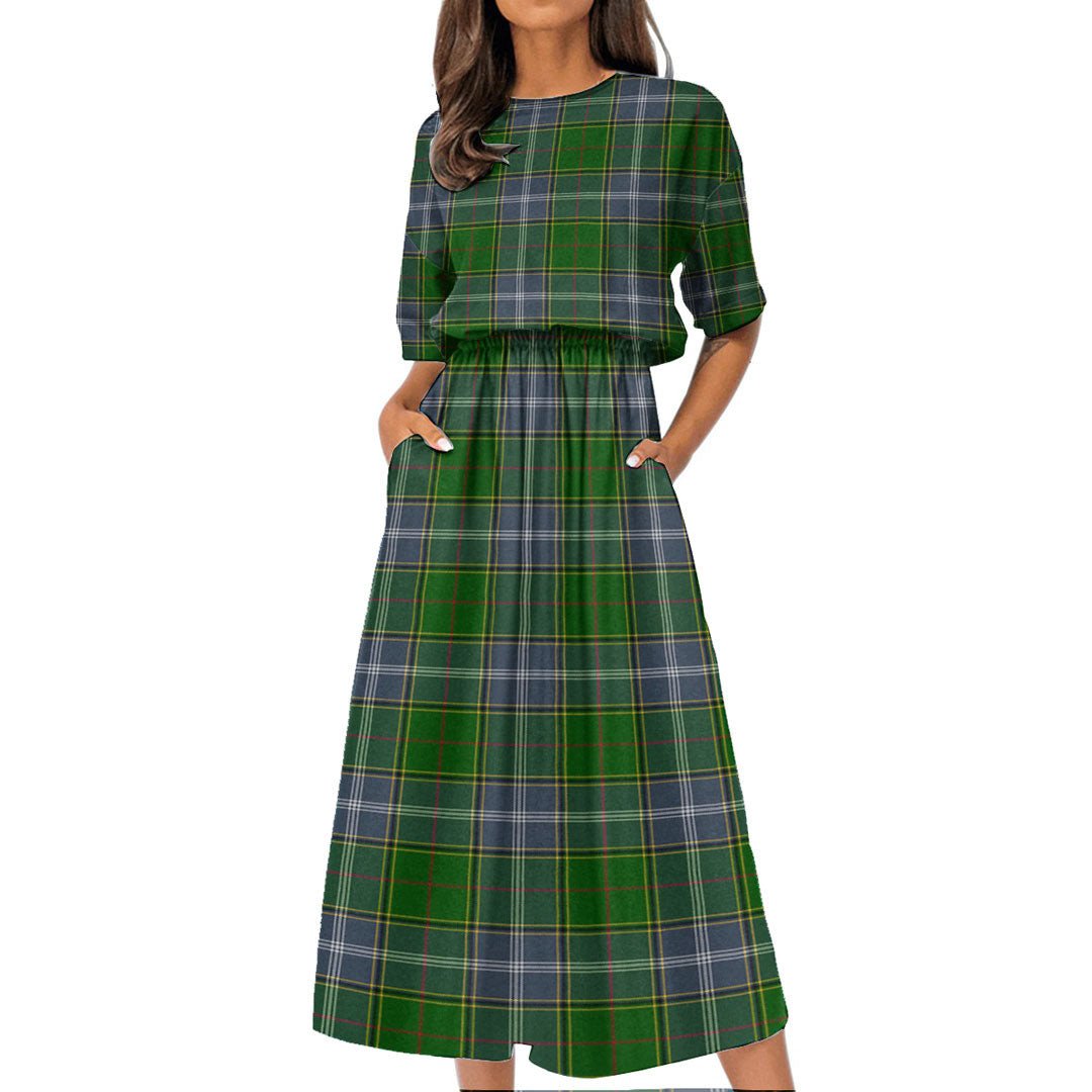 Pringle Tartan Plaid Women's Elastic Waist Dress