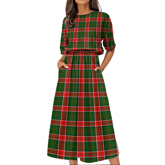 Pollock Modern Tartan Plaid Women's Elastic Waist Dress