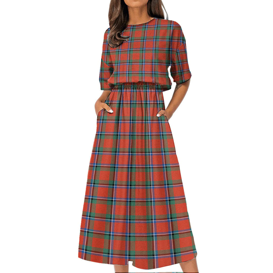 Sinclair Ancient Tartan Plaid Women's Elastic Waist Dress