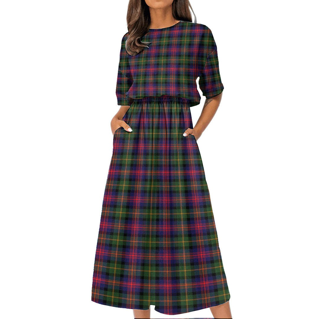 Logan Modern Tartan Plaid Women's Elastic Waist Dress