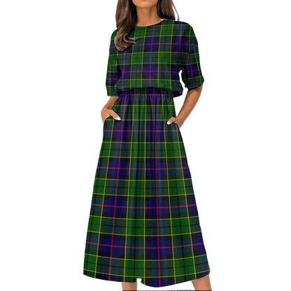 Forsyth Modern Tartan Plaid Women's Elastic Waist Dress