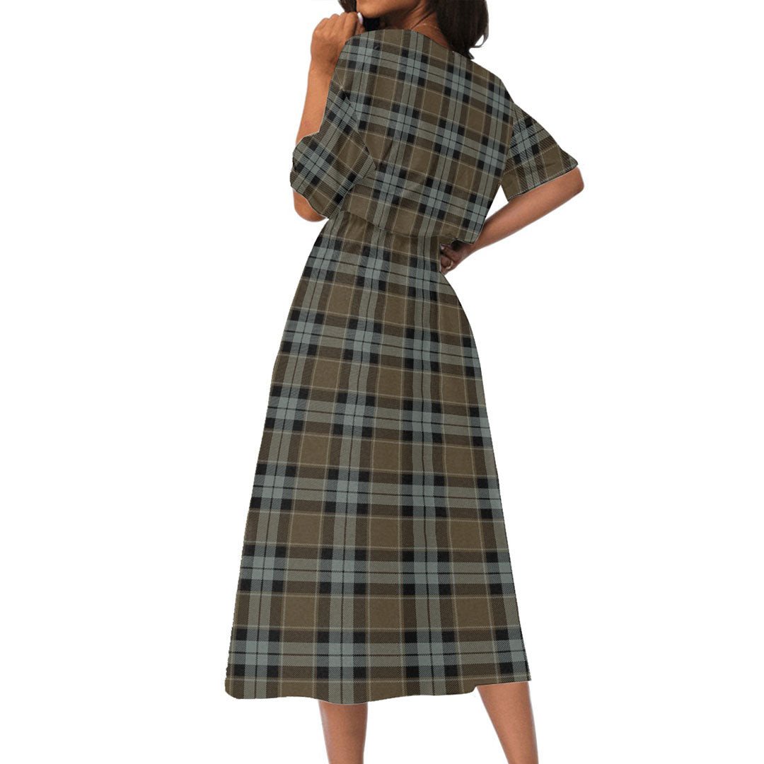 Graham of Menteith Weathered Tartan Plaid Women's Elastic Waist Dress