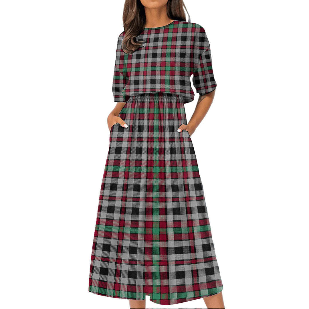 Borthwick Ancient Tartan Plaid Women's Elastic Waist Dress