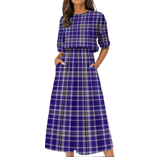 Ochterlony Tartan Plaid Women's Elastic Waist Dress