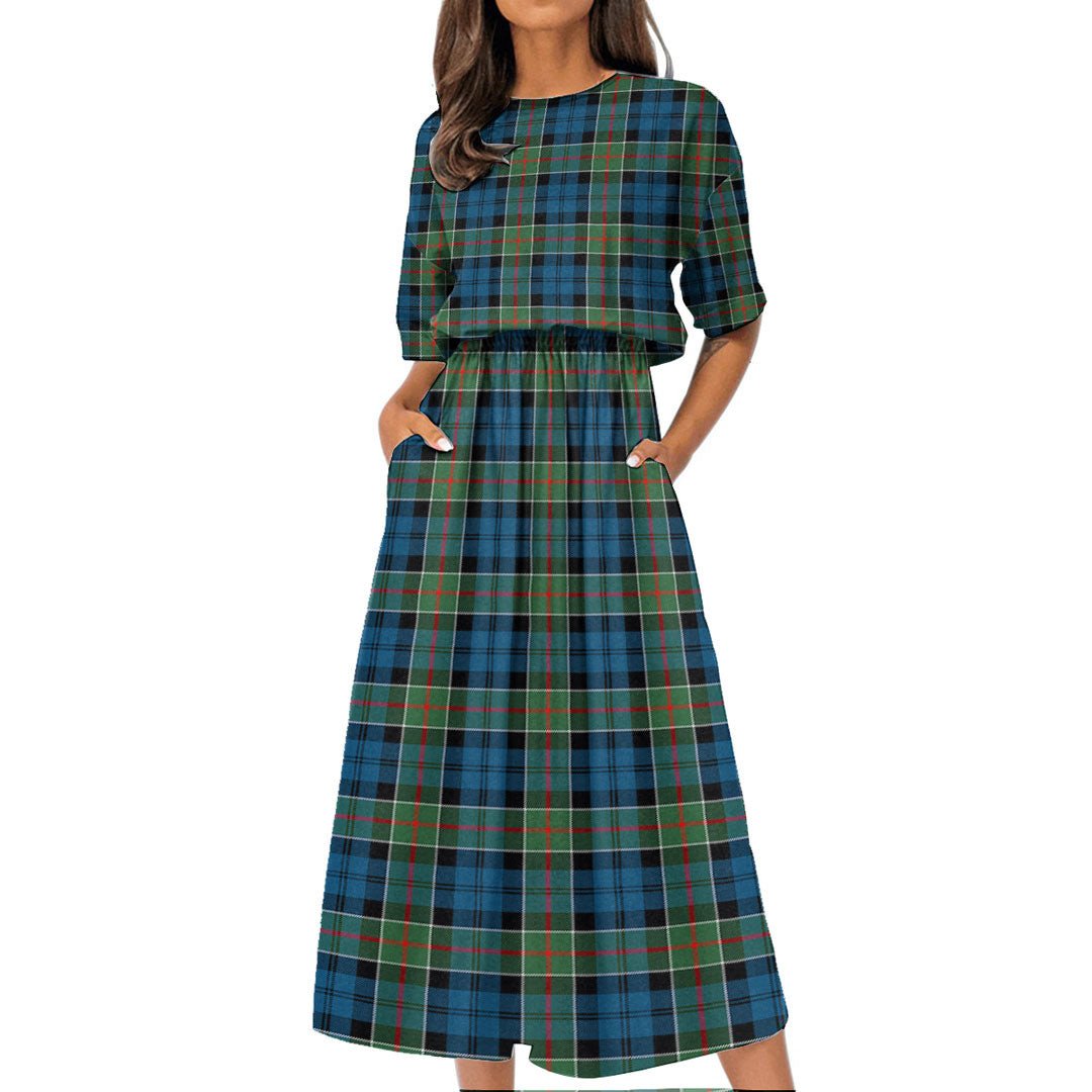 Colquhoun Ancient Tartan Plaid Women's Elastic Waist Dress