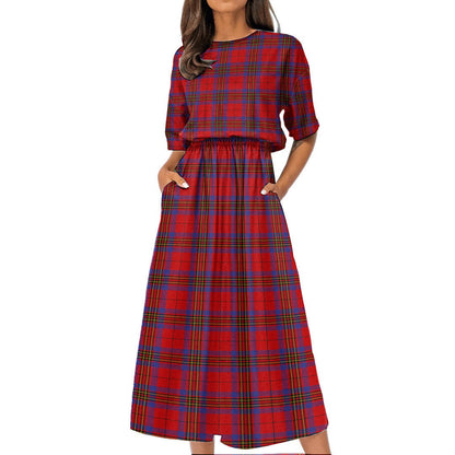 Leslie Modern Tartan Plaid Women's Elastic Waist Dress