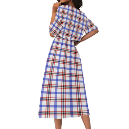 Boswell Modern Tartan Plaid Women's Elastic Waist Dress