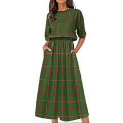 MacKinnon Hunting Modern Tartan Plaid Women's Elastic Waist Dress