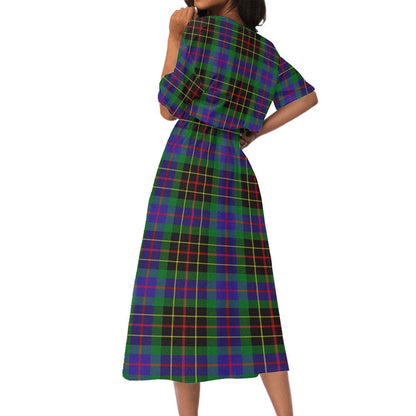 Brodie Hunting Modern Tartan Plaid Women's Elastic Waist Dress