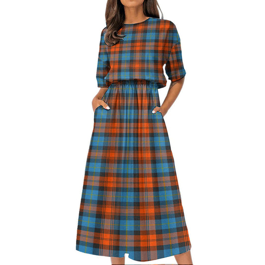 MacLachlan Ancient Tartan Plaid Women's Elastic Waist Dress