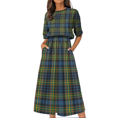 MacLellan Ancient Tartan Plaid Women's Elastic Waist Dress